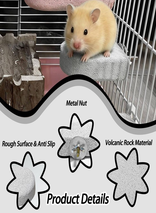 kathson 4PCS Hamster Climbing Ledge Platform, Hamster Lava Ledge, Pet Chewing GrindingToys Chinchillas Lava Block Toys Small Animals Cage Accessories for Guinea Pig, Squirrel, Gerbil, Bird - Image 5
